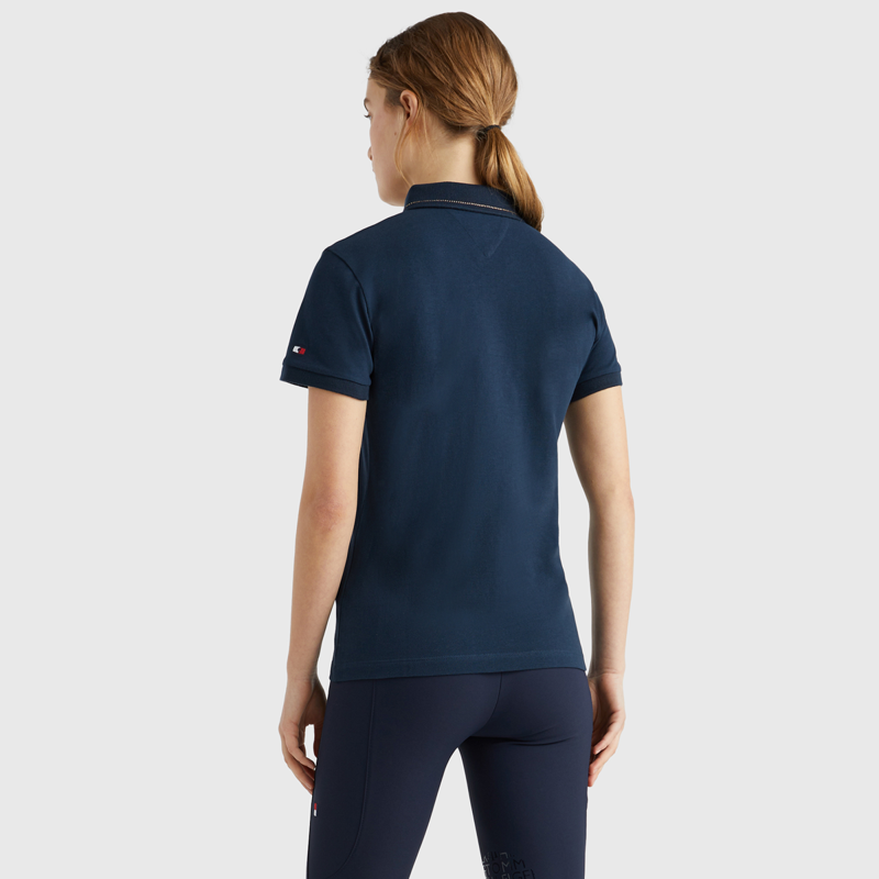 Tommy Hilfiger Ladies Rhinestone Polo Shirt - Desert Sky-3